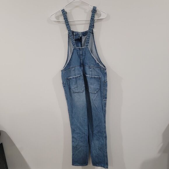 Madewell Denim Overalls Size Xs Zip Front Blue Jean Boho Straight Pockets Retro - Picture 2 of 8